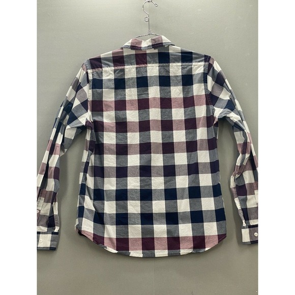 EXPRESS Button Down Mens M Multicolor Plaid Long Sleeve Casual Pocketed Shirt - Picture 12 of 12